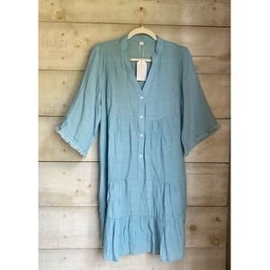 Blue mini babydoll dress